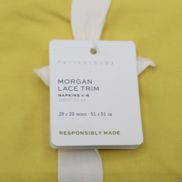 Pottery Barn Morgan Organic Cotton Napkin Yellow Picnic Table Setting Bright NWT - Picture 5 of 15